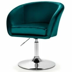 Costway Modern Velvet Chair Height Adjustable Bar Stool Swivel Makeup Seat -Living Room Chairs store unnamed file 12065