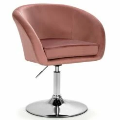 Costway Modern Velvet Chair Height Adjustable Bar Stool Swivel Makeup Seat -Living Room Chairs store unnamed file 12069