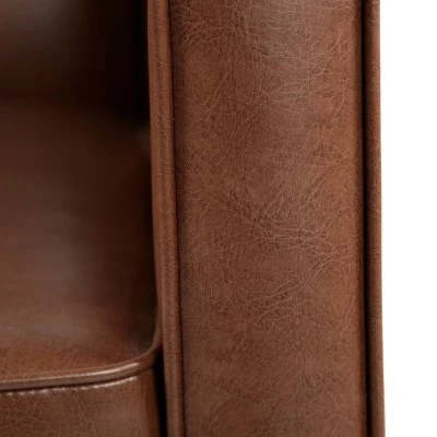 Mervynn Mid-Century Modern Button Tufted Recliner Cognac Brown/Dark Espresso - Christopher Knight Home 5 Mervynn Mid-Century Modern Button Tufted Recliner Cognac Brown/Dark Espresso - Christopher Knight Home - Image 3