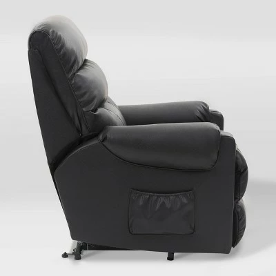 Dallas Power Lift Assist Leather Gel Recliner Black - CorLiving 6 Dallas Power Lift Assist Leather Gel Recliner Black - CorLiving - Image 4