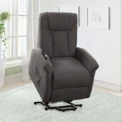 Arlington Power Lift and Rise Upholstered Recliner - CorLiving Dark Gray -Living Room Chairs store unnamed file 12095