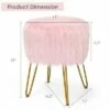 Costway Faux Fur Vanity Chair Makeup Stool Furry Padded Seat Round Ottoman Pink/White 2 Costway Faux Fur Vanity Chair Makeup Stool Furry Padded Seat Round Ottoman Pink/White -Living Room Chairs store unnamed file 12114