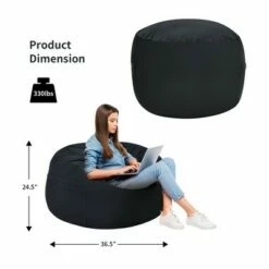 Costway 3' Bean Bag Chair w/ Microfiber Cover & Independent Sponge Filling