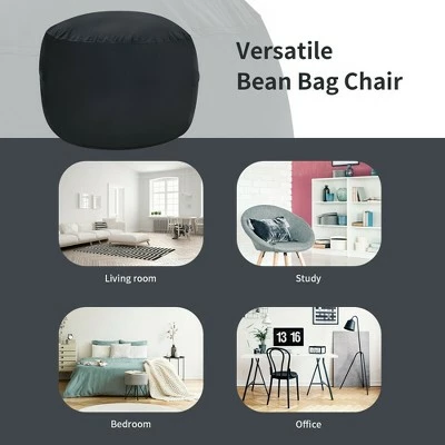 Costway 3' Bean Bag Chair w/ Microfiber Cover & Independent Sponge Filling 6 Costway 3' Bean Bag Chair w/ Microfiber Cover & Independent Sponge Filling - Image 4