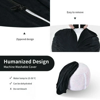 Costway 3' Bean Bag Chair w/ Microfiber Cover & Independent Sponge Filling 9 Costway 3' Bean Bag Chair w/ Microfiber Cover & Independent Sponge Filling - Image 7