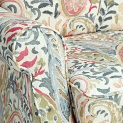 Elm Lane Multi-Colored Coral Recliner Chair Modern Armchair Comfortable Manual Reclining Footrest Bedroom Living Room Reading Home -Living Room Chairs store unnamed file 12174