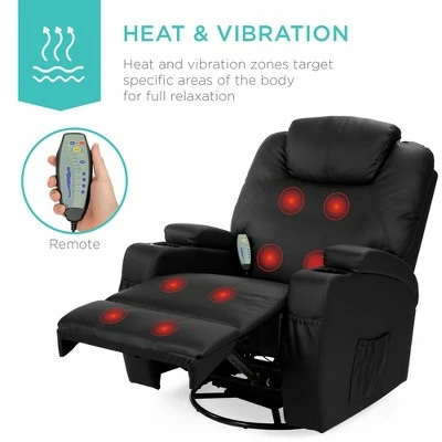 Best Choice Products Executive Swivel Glider Massage Recliner Chair w/ Remote Control, 5 Modes, 2 Cup Holders 3 Best Choice Products Executive Swivel Glider Massage Recliner Chair w/ Remote Control, 5 Modes, 2 Cup Holders