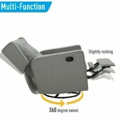 HomCom Wingback Button Tufted Swivel Manual Rocking Recliner Chair -Living Room Chairs store unnamed file 12190