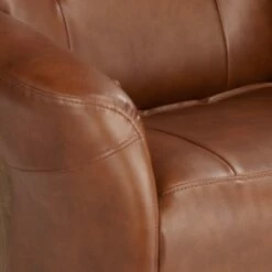 BenchMaster Brown Swivel Faux Leather Recliner Chair Modern Armchair Comfortable Manual Reclining Footrest Headrest for Bedroom -Living Room Chairs store unnamed file 12199