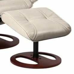 BenchMaster Taupe Swivel Ottoman Leather Recliner Chair Modern Armchair Ergonomic Manual Reclining Adjustable Bedroom Living Room -Living Room Chairs store unnamed file 12222