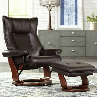 BenchMaster Java Swivel Ottoman Faux Leather Recliner Chair Modern Armchair Ergonomic Push Manual Reclining Bedroom Living Room 3 BenchMaster Java Swivel Ottoman Faux Leather Recliner Chair Modern Armchair Ergonomic Push Manual Reclining Bedroom Living Room