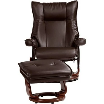 BenchMaster Java Swivel Ottoman Faux Leather Recliner Chair Modern Armchair Ergonomic Push Manual Reclining Bedroom Living Room 8 BenchMaster Java Swivel Ottoman Faux Leather Recliner Chair Modern Armchair Ergonomic Push Manual Reclining Bedroom Living Room - Image 6