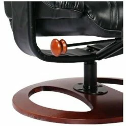 BenchMaster Black Swivel Ottoman Leather Recliner Chair Modern Armchair Ergonomic Manual Reclining Adjustable Bedroom Living Room -Living Room Chairs store unnamed file 12242