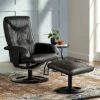 Elm Lane Black Swivel Ottoman Leather Recliner Chair Modern Armchair Ergonomic Push Manual Reclining Bedroom Living Room Reading -Living Room Chairs store unnamed file 12254