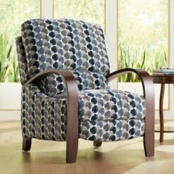 Elm Lane Multi-Color Bubbles Ink Recliner Chair Modern Armchair Comfortable Push Manual Reclining Footrest for Bedroom Living Room