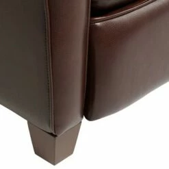 Elm Lane Chocolate Leather Recliner Chair Modern Armchair Comfortable Push Manual Reclining Footrest Tufted Back for Bedroom -Living Room Chairs store unnamed file 12271