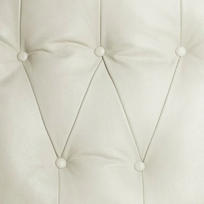 Elm Lane White Pearl Leather Recliner Chair Modern Armchair Comfortable Push Manual Reclining Footrest Tufted Back for Bedroom 4 Elm Lane White Pearl Leather Recliner Chair Modern Armchair Comfortable Push Manual Reclining Footrest Tufted Back for Bedroom - Image 2