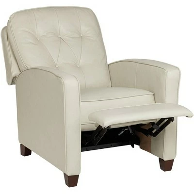 Elm Lane White Pearl Leather Recliner Chair Modern Armchair Comfortable Push Manual Reclining Footrest Tufted Back for Bedroom 9 Elm Lane White Pearl Leather Recliner Chair Modern Armchair Comfortable Push Manual Reclining Footrest Tufted Back for Bedroom - Image 7