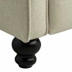 Studio 55D Natural Linen Recliner Chair Modern Armchair Comfortable Push Manual Reclining Footrest Tufted Back Bedroom Living Room -Living Room Chairs store unnamed file 12294