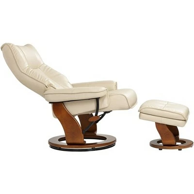 BenchMaster Stucco Swivel Ottoman Faux Leather Recliner Chair Modern Armchair Ergonomic Push Manual Reclining Bedroom Living Room 6 BenchMaster Stucco Swivel Ottoman Faux Leather Recliner Chair Modern Armchair Ergonomic Push Manual Reclining Bedroom Living Room - Image 4