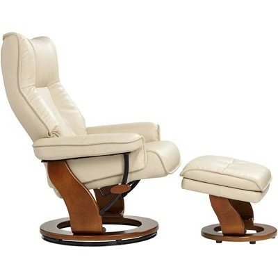 BenchMaster Stucco Swivel Ottoman Faux Leather Recliner Chair Modern Armchair Ergonomic Push Manual Reclining Bedroom Living Room 9 BenchMaster Stucco Swivel Ottoman Faux Leather Recliner Chair Modern Armchair Ergonomic Push Manual Reclining Bedroom Living Room - Image 7