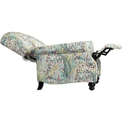 Elm Lane Skye Blue Paisley Patterned Recliner Chair Armchair Comfortable Push Manual Reclining Footrest Bedroom Living Room 7 Elm Lane Skye Blue Paisley Patterned Recliner Chair Armchair Comfortable Push Manual Reclining Footrest Bedroom Living Room - Image 5