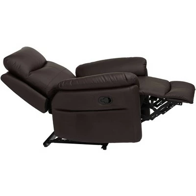 Elm Lane Dark Brown Faux Leather Recliner Chair Modern Armchair Comfortable Manual Reclining Footrest Bedroom Living Room Reading 7 Elm Lane Dark Brown Faux Leather Recliner Chair Modern Armchair Comfortable Manual Reclining Footrest Bedroom Living Room Reading - Image 5