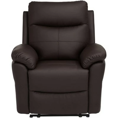 Elm Lane Dark Brown Faux Leather Recliner Chair Modern Armchair Comfortable Manual Reclining Footrest Bedroom Living Room Reading 8 Elm Lane Dark Brown Faux Leather Recliner Chair Modern Armchair Comfortable Manual Reclining Footrest Bedroom Living Room Reading - Image 6