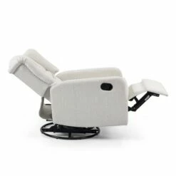 Mohaven Contemporary Tufted Wingback Swivel Recliner - Christopher Knight Home Light Blush/black