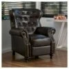 Walder Bonded Leather Press-Back Recliner Club Chair Brown - Christopher Knight Home
