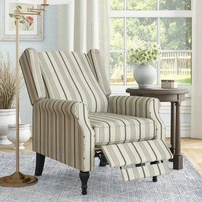 Lise Wingback Push Back Recliner Chair - ProLounger Floral Print Purple 5 Lise Wingback Push Back Recliner Chair - ProLounger Floral Print Purple - Image 3