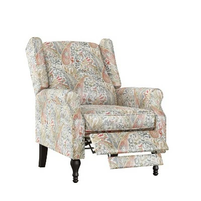 Lise Wingback Push Back Recliner Chair - ProLounger Floral Print Purple 12 Lise Wingback Push Back Recliner Chair - ProLounger Floral Print Purple - Image 10