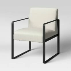 Kino Metal Arm Accent Chair - Project 62™ Cream Linen -Living Room Chairs store unnamed file 1245