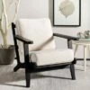 Nico Mid Century Accent Chair Bone White/Black - Safavieh