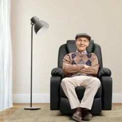 Costway Electric Recliner Chair Massage Sofa Leather w/ USB Charge Port BrownBlack -Living Room Chairs store unnamed file 12461