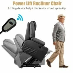 Costway Electric Recliner Chair Massage Sofa Leather w/ USB Charge Port BrownBlack -Living Room Chairs store unnamed file 12462