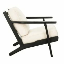 Nico Mid Century Accent Chair Bone White/Black - Safavieh -Living Room Chairs store unnamed file 1248