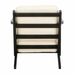 Nico Mid Century Accent Chair Bone White/Black - Safavieh -Living Room Chairs store unnamed file 1249