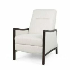 Veatch Contemporary Upholstered Pushback Recliner - Christopher Knight Home Brown/dark Walnut -Living Room Chairs store unnamed file 12490