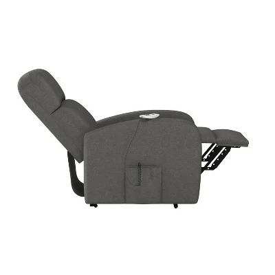 Loy Modern Power Recline and Lift Chair with Heat and Massage - ProLounger Gray Chenille 4 Loy Modern Power Recline and Lift Chair with Heat and Massage - ProLounger Gray Chenille - Image 2