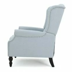 Set of 2 Walter Contemporary Tufted Fabric Recliners - Christopher Knight Home Brown/light Sky/dark Brown -Living Room Chairs store unnamed file 12509