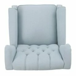 Set of 2 Walter Contemporary Tufted Fabric Recliners - Christopher Knight Home Brown/light Sky/dark Brown -Living Room Chairs store unnamed file 12510