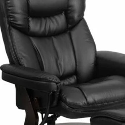 Flash Furniture Contemporary Multi-Position Recliner and Curved Ottoman with Swivel Mahogany Wood Base -Living Room Chairs store unnamed file 12525