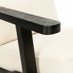 Nico Mid Century Accent Chair Bone White/Black - Safavieh -Living Room Chairs store unnamed file 1253