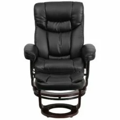 Flash Furniture Contemporary Multi-Position Recliner and Curved Ottoman with Swivel Mahogany Wood Base -Living Room Chairs store unnamed file 12530
