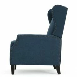 Set of 2 Wescott Contemporary Fabric Recliners - Christopher Knight Home Navy Blue -Living Room Chairs store unnamed file 12541
