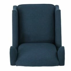 Set of 2 Wescott Contemporary Fabric Recliners - Christopher Knight Home Navy Blue -Living Room Chairs store unnamed file 12542