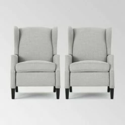 Set of 2 Wescott Contemporary Fabric Recliners - Christopher Knight Home Navy Blue -Living Room Chairs store unnamed file 12550