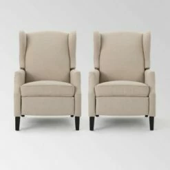 Set of 2 Wescott Contemporary Fabric Recliners - Christopher Knight Home Navy Blue -Living Room Chairs store unnamed file 12551