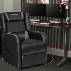 Costway Massage Gaming Recliner Chair Single Living Room Sofa Home Theater Seat PurpleGray